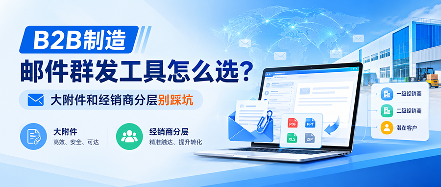B2B制造邮件群发工具怎么选?大附件和经销商分层别踩坑
